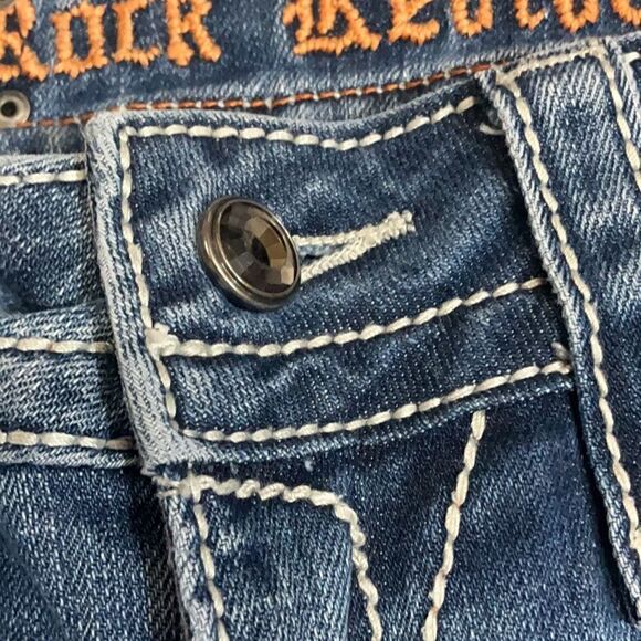 Rock Revival Distressed Celine Boot Medium Wash Jeans - Picture 10 of 12